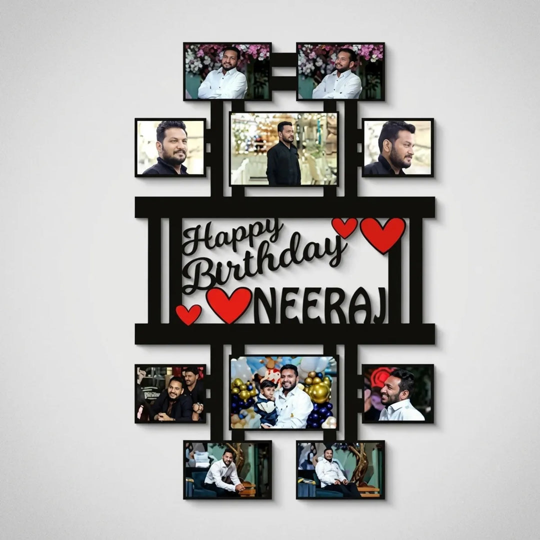 Personalized Happy Birthday Photo Collage Frame