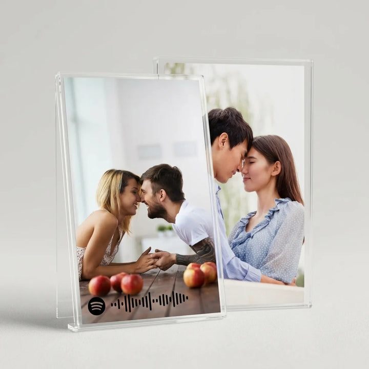 Personalized Spotify Code Photo Plaque - Custom Music Scannable Acrylic Stand