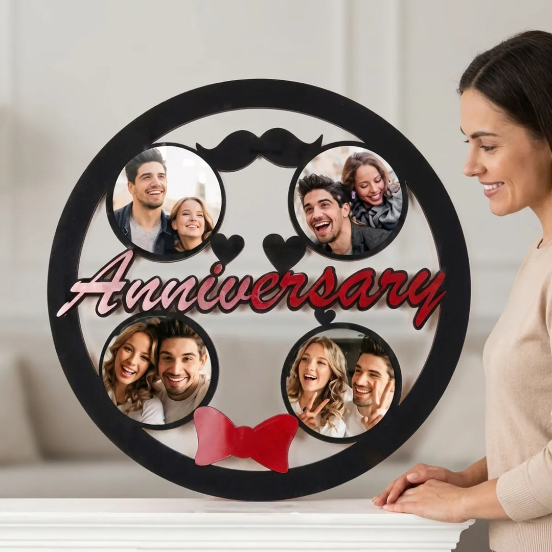 Anniversary Photo Frame With 4 Picture Slots