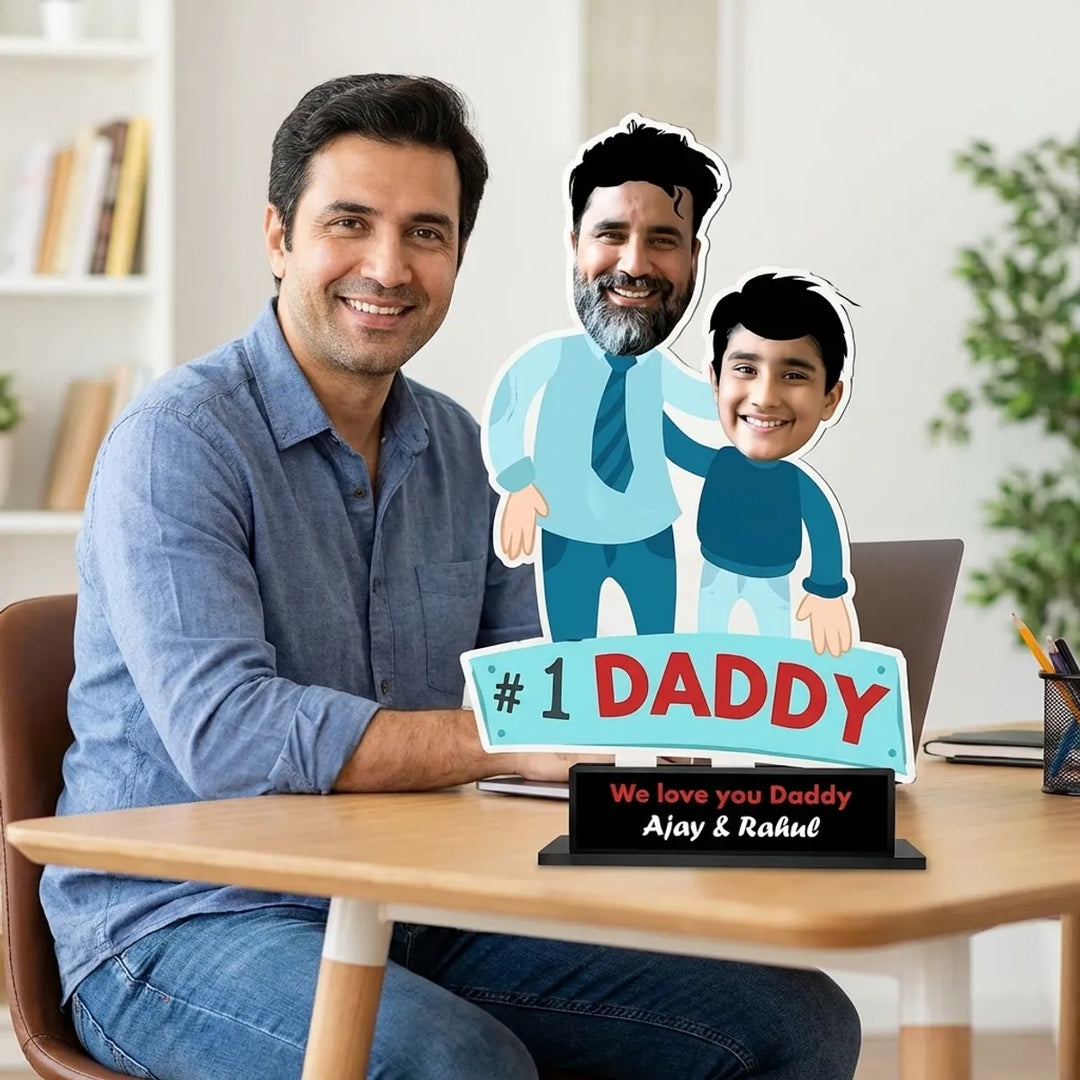 Personalized  Daddy Photo Standee With Custom Names  FatherS Day Gift